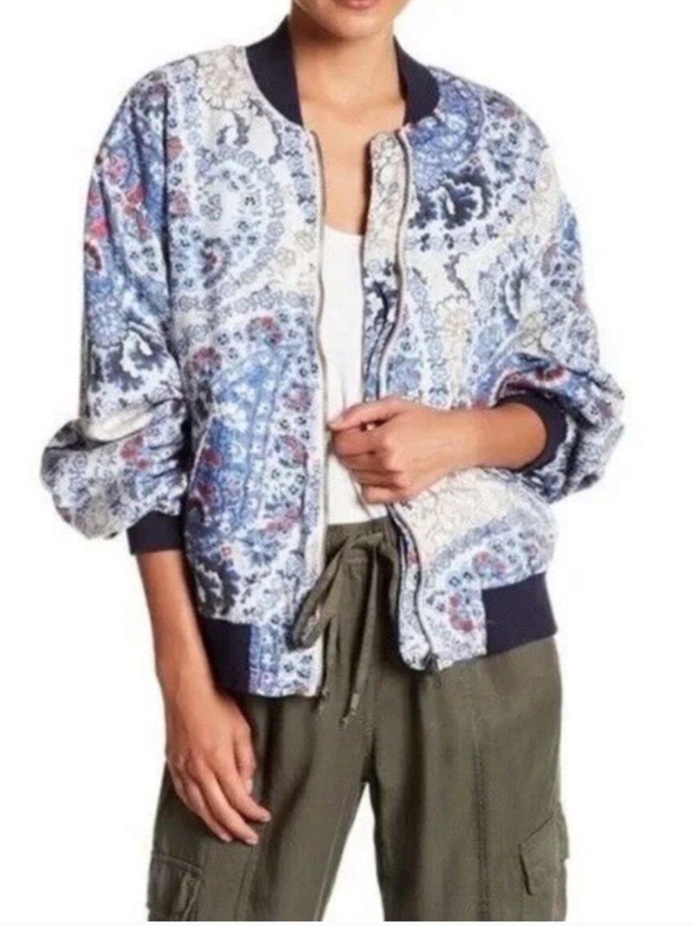 Free People Women’s Daytrip Paisley Jacket  Sz Large
